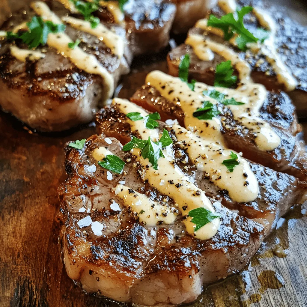 To make a succulent steak with garlic cream sauce, you need just a few key ingredients.