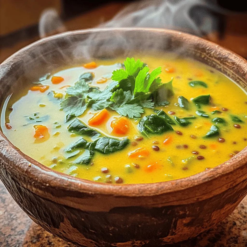 The creamy coconut curry lentil soup recipe shines through its key ingredients. Each one plays a crucial role in building flavor and texture.