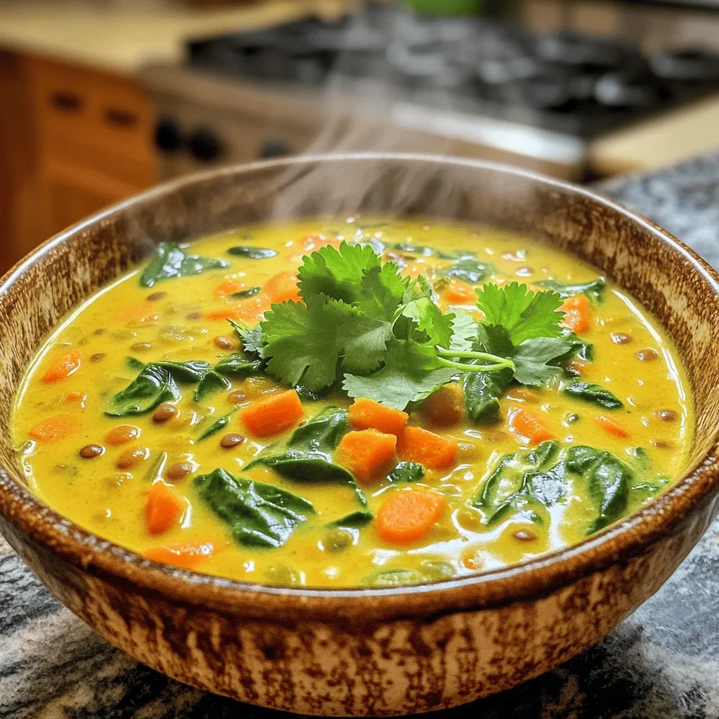 The creamy coconut curry lentil soup recipe shines through its key ingredients. Each one plays a crucial role in building flavor and texture.