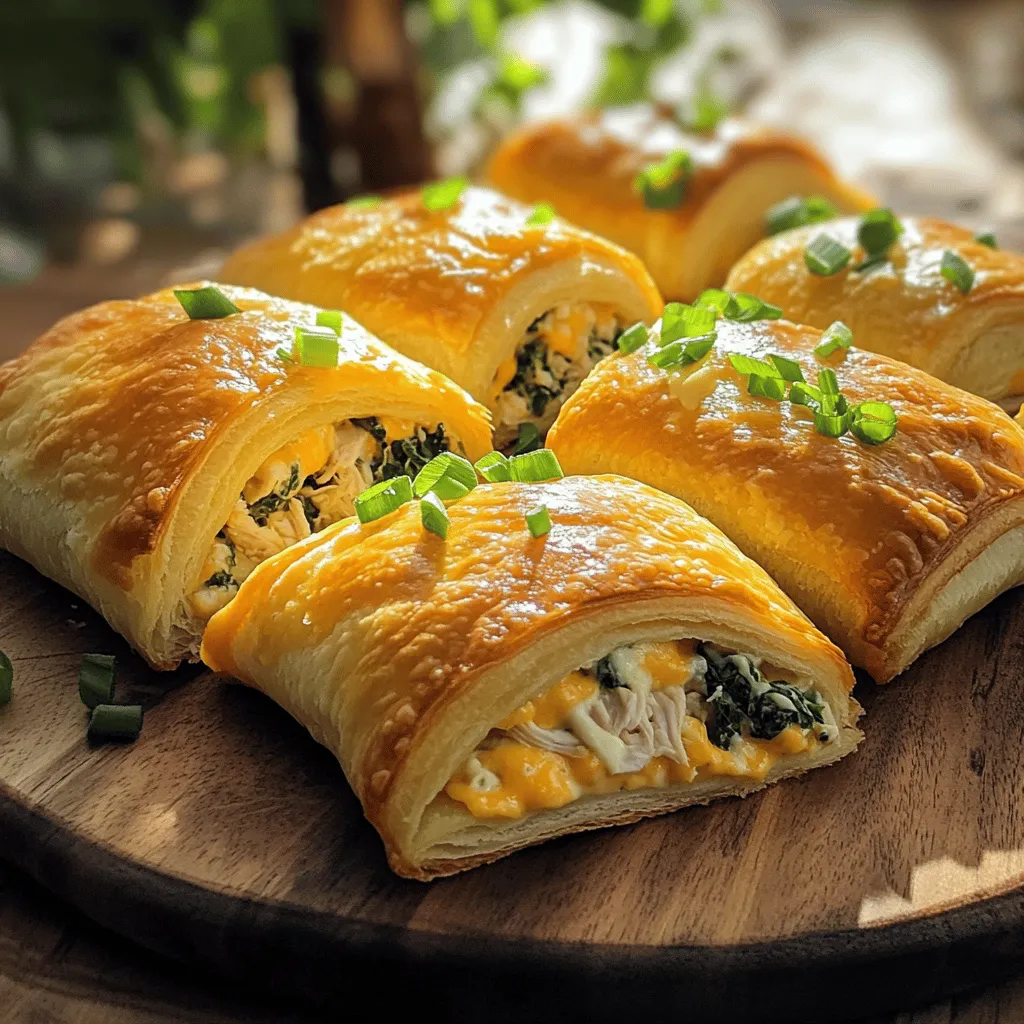 To make chicken stuffed crescent rolls, you need key ingredients for a tasty, creamy chicken filling. The main ingredient is cooked chicken. I use two cups of shredded chicken. This adds great flavor and protein. You also need one cup of cream cheese. It makes the filling smooth and rich.