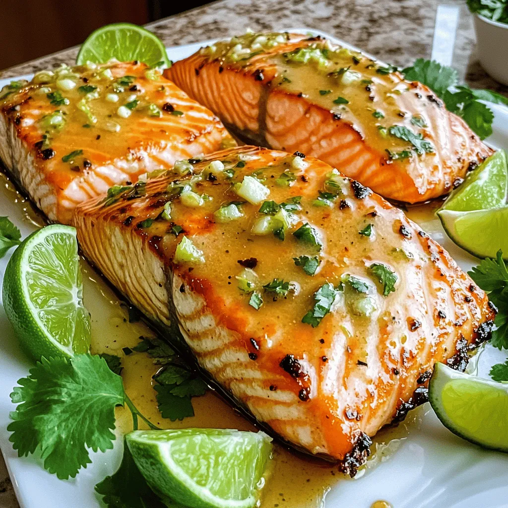 To make honey-lime garlic butter salmon, you need a few key ingredients. First, gather four salmon fillets, each weighing about six ounces. The salmon serves as the star of the dish, providing a rich, buttery flavor.