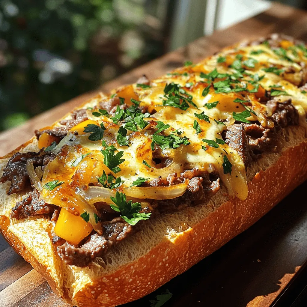 The garlic cheesesteak sandwich recipe shines through its simple yet bold ingredients.