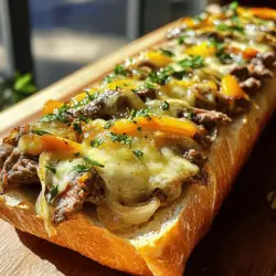 The garlic cheesesteak sandwich recipe shines through its simple yet bold ingredients.