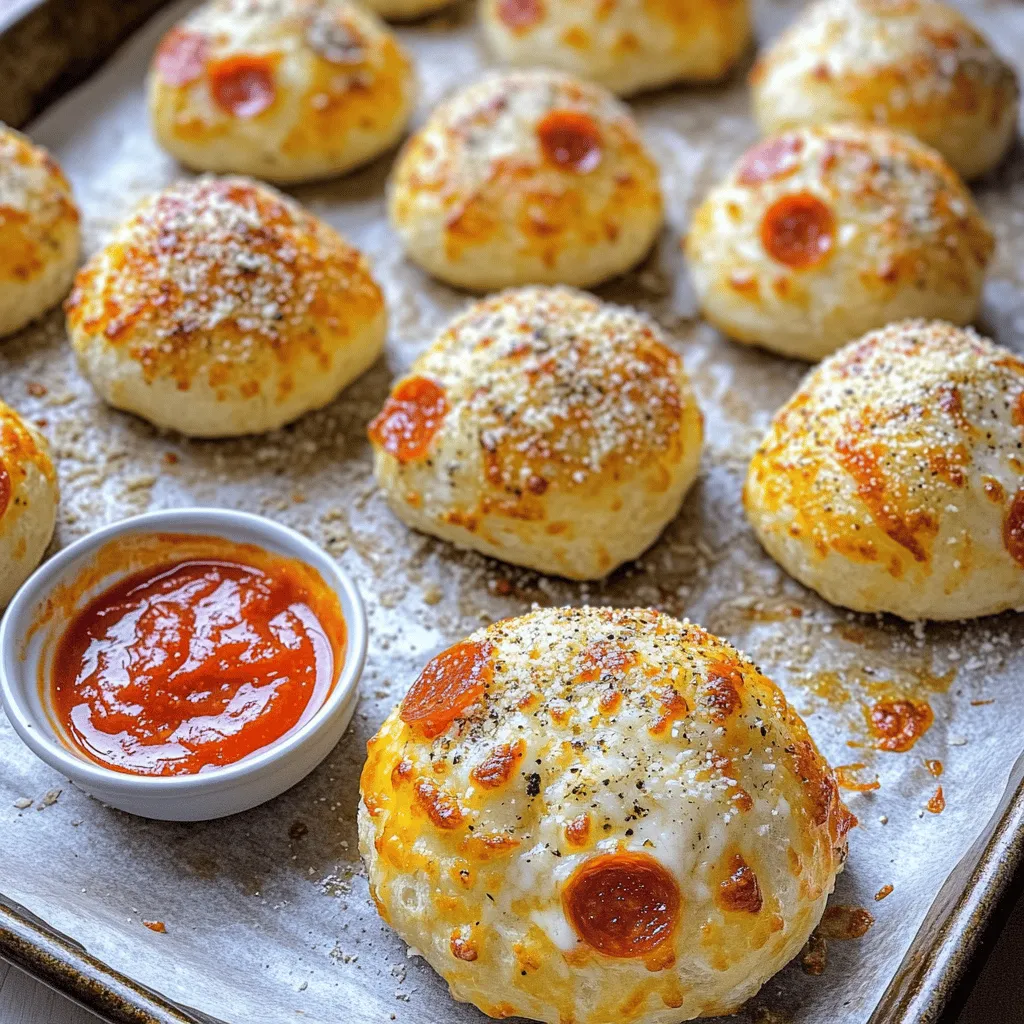 Cheesy pepperoni pizza bombs are warm, bite-sized snacks. They are filled with cheese, pepperoni, and sauce. These tasty treats are easy to make and perfect for parties.