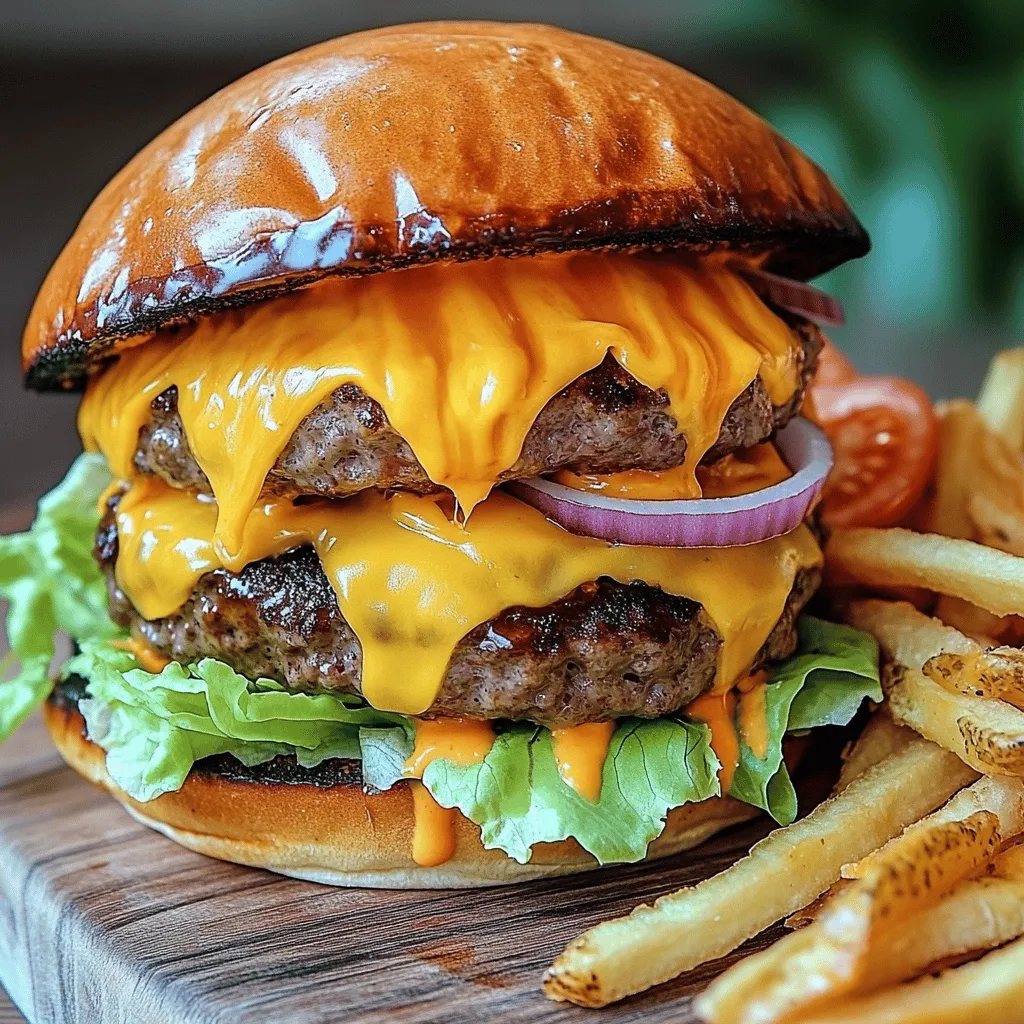 The double cheesy smash burger recipe is all about bold flavors and great textures. Each bite needs to bring joy. The key ingredients are vital to make this burger shine.