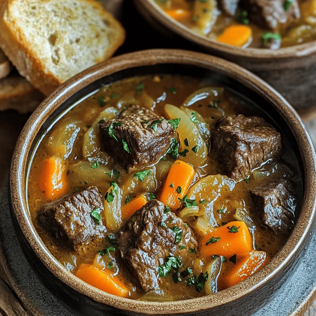 Beef Carbonnade Stew is rich and deep in flavor. The key to a great carbonnade is the beef. I prefer using beef chuck. This cut has a lot of fat and flavor. It becomes tender when cooked slowly. Other good options include brisket or round. These cuts hold up well during long cooking.