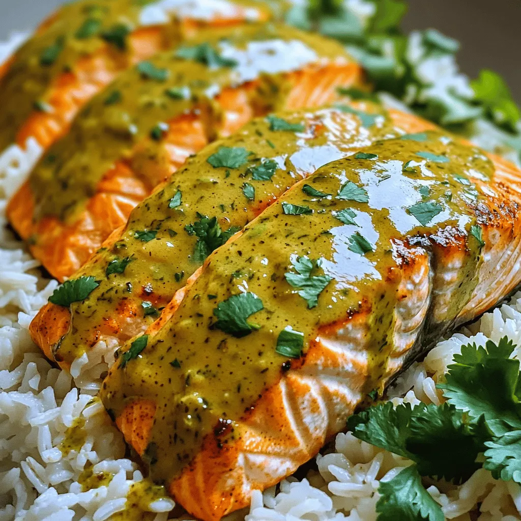 To make coconut curry salmon with garlic butter, you need a few key ingredients. First, get two salmon fillets, each about six ounces. These are the stars of the dish. Next, grab a can of coconut milk. This creamy base adds rich flavor.