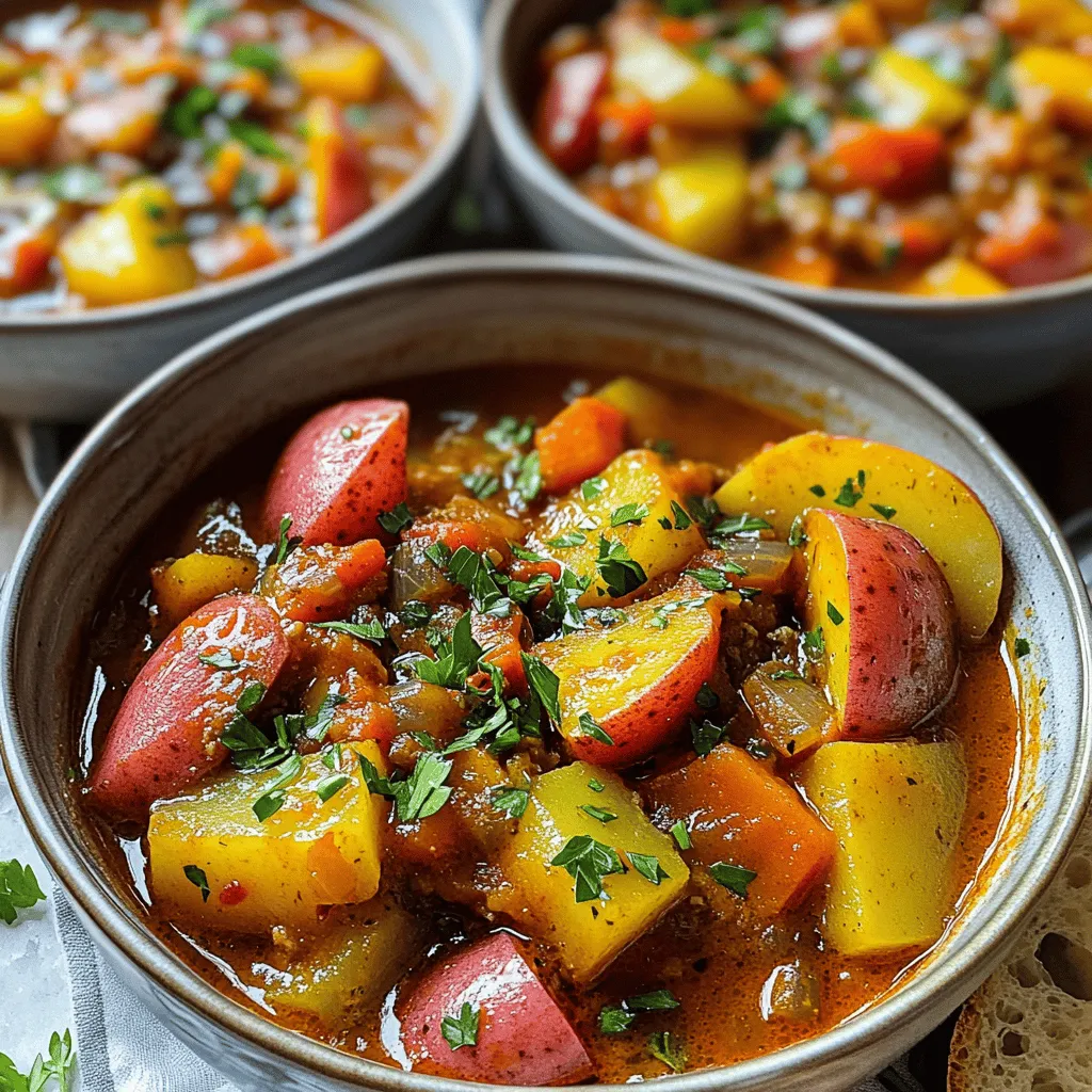To make Saucy Hungarian Red Potato Goulash, you need a few key ingredients. These ingredients form the base of this hearty dish.