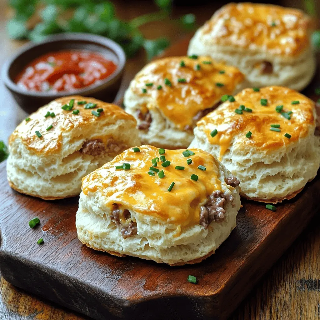 For the best beef and cheese biscuits, you need a few key items. Start with 2 cups of all-purpose flour. This is the base for your biscuits. Next, add 1 tablespoon of baking powder to help them rise. Then, include 1 teaspoon each of garlic powder and onion powder for flavor. Don't forget ½ teaspoon of salt and ½ teaspoon of black pepper to season your dough. For the star ingredients, use 1 cup of shredded sharp cheddar cheese and 1 cup of cooked, crumbled ground beef. Lastly, ½ cup of melted unsalted butter and 1 cup of milk will bring everything together.