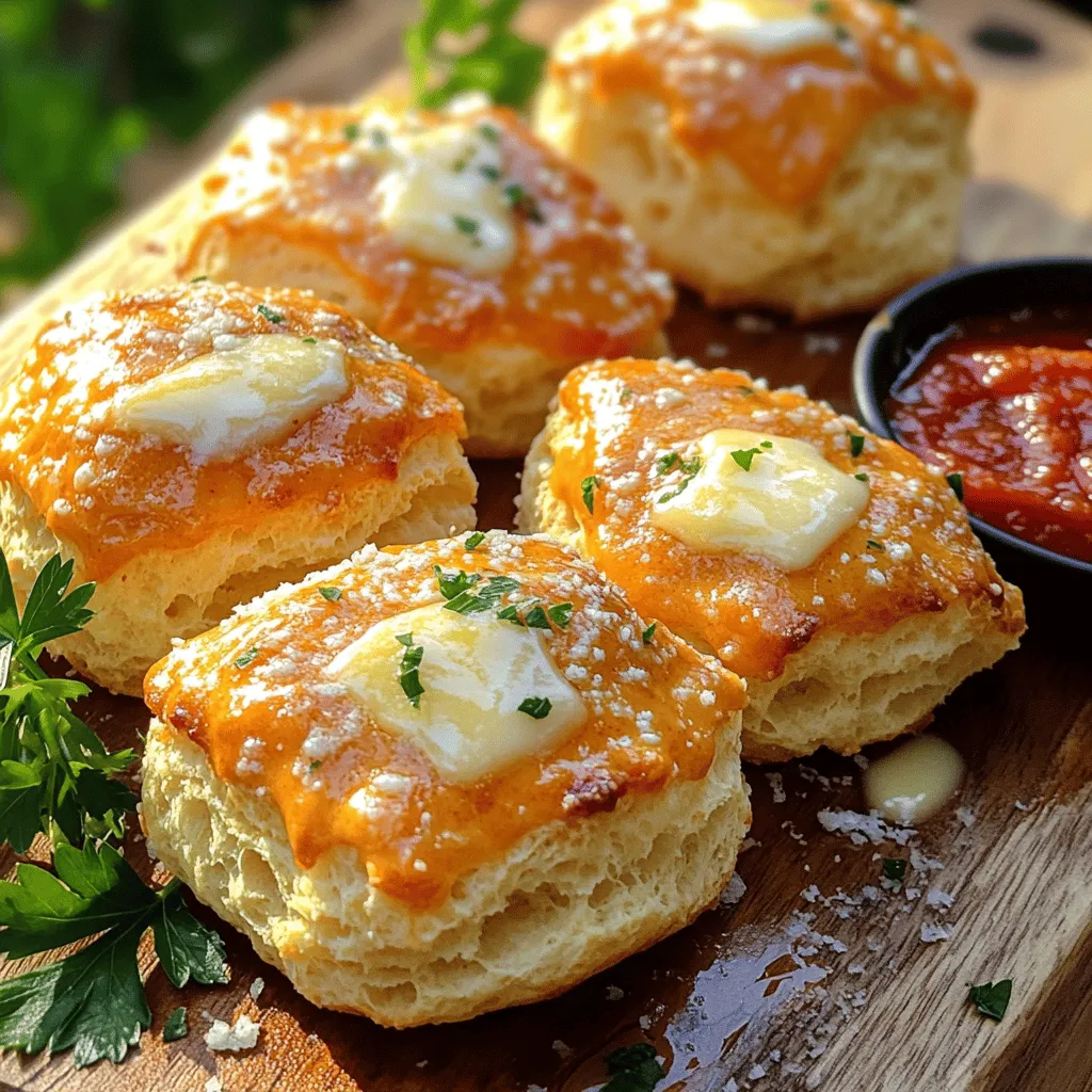 To make the best cheesy garlic biscuit bombs, gather all the right ingredients. Here are the main components for both the dough and the cheesy filling.