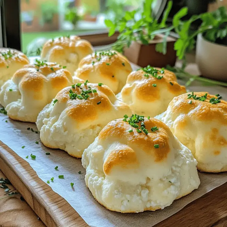 To make Fluffy Cottage Cheese Cloud Bread, you need a few key ingredients. First, cottage cheese is your star. You can choose full-fat or low-fat. Both work well, but full-fat gives a richer taste. I recommend using fresh cottage cheese for the best flavor.