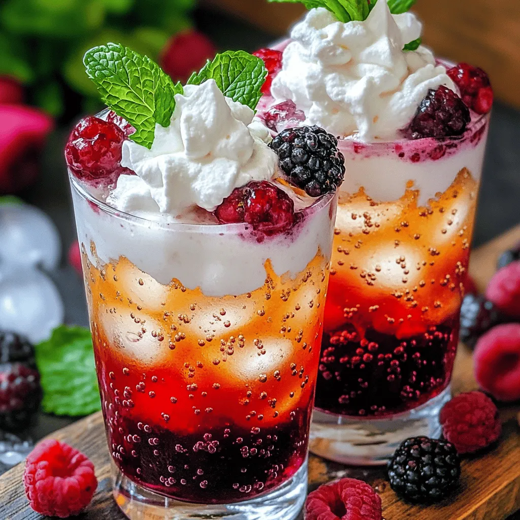To make a Berry Italian cream soda, you need a few key ingredients. First, you'll want mixed berries. I love using strawberries, raspberries, and blueberries. They give a nice mix of sweet and tart flavors. You also need sugar to help the berries shine. Adjust the amount based on how sweet your berries are.