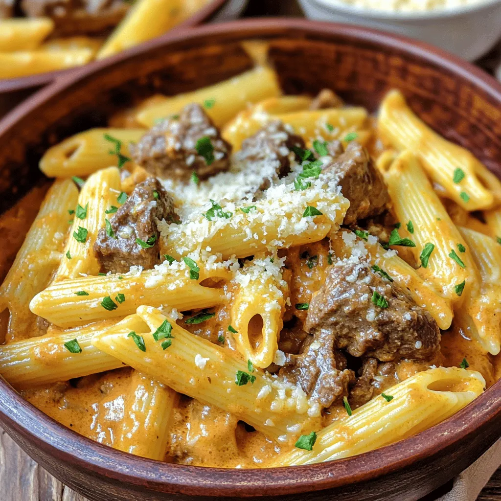 To create rich and velvety beef pasta, you need simple yet flavorful ingredients.