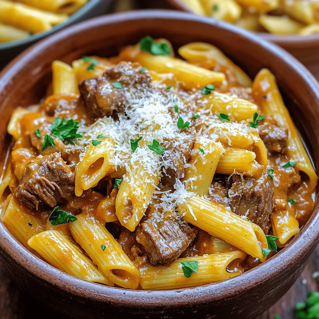 To create rich and velvety beef pasta, you need simple yet flavorful ingredients.