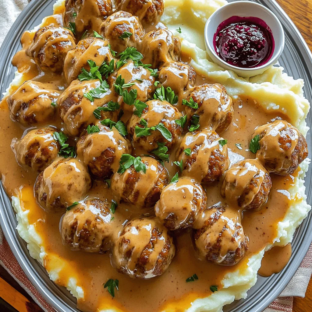 To make great Swedish meatballs, you need the right mix of ingredients. The main components are ground beef and ground pork. Using both gives the meatballs flavor and a nice texture. For every pound of meat, mix in half a cup of breadcrumbs. These help bind the meatballs together.