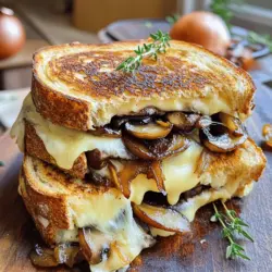 Grilled Cheese with Gouda, Roasted Mushrooms, Onions Delight