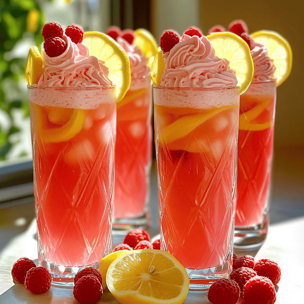 To make the best whipped pink lemonade, you need key ingredients. First, fresh-squeezed lemon juice is crucial. Use about 1 cup, which comes from 4 to 6 lemons. This juice gives your drink a bright, tangy flavor.