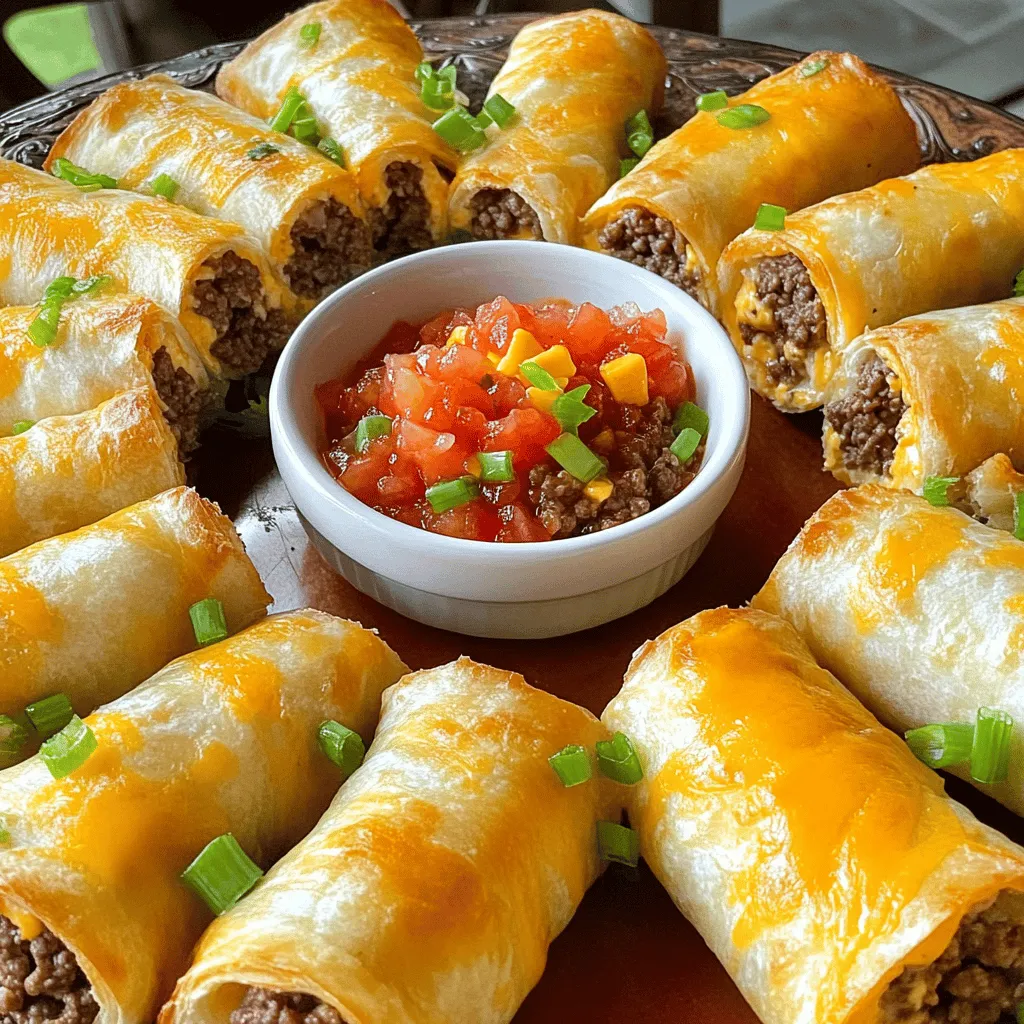 To make cheesy beefy roll-ups, you need a few simple ingredients. Here’s what you will need: