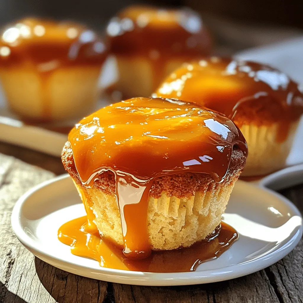 Caramel flan muffins are a delightful mix of flan and muffins. They are soft, sweet, and moist. Each muffin has a layer of rich caramel at the bottom. This caramel adds a sweet touch and a beautiful shine. The muffin part is creamy and custard-like, just like flan.