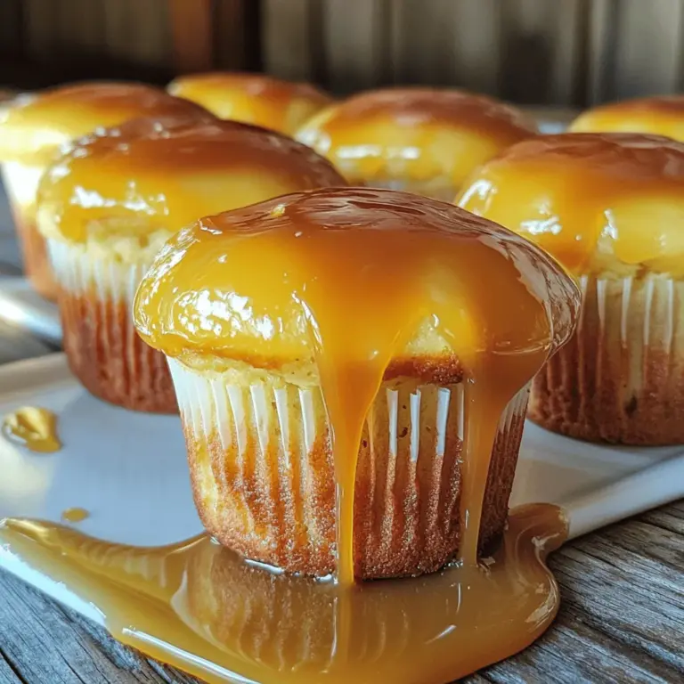 Caramel flan muffins are a delightful mix of flan and muffins. They are soft, sweet, and moist. Each muffin has a layer of rich caramel at the bottom. This caramel adds a sweet touch and a beautiful shine. The muffin part is creamy and custard-like, just like flan.