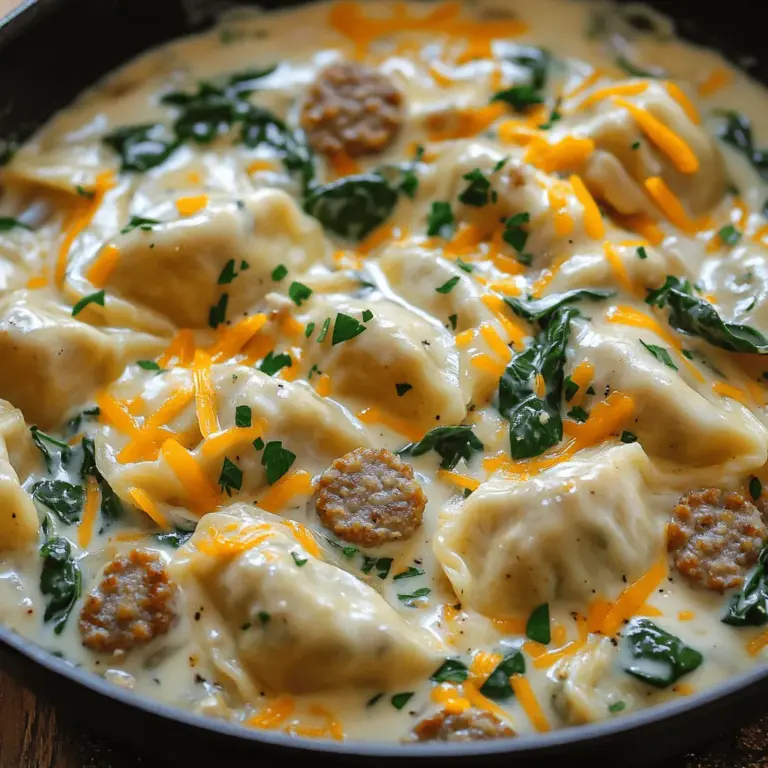 Creamy pierogi and turkey sausage skillet is a warm, hearty dish. It blends soft pierogi with savory turkey sausage. The creamy sauce adds richness and comfort. This meal is easy to make and perfect for busy nights. It brings together flavors that please everyone.