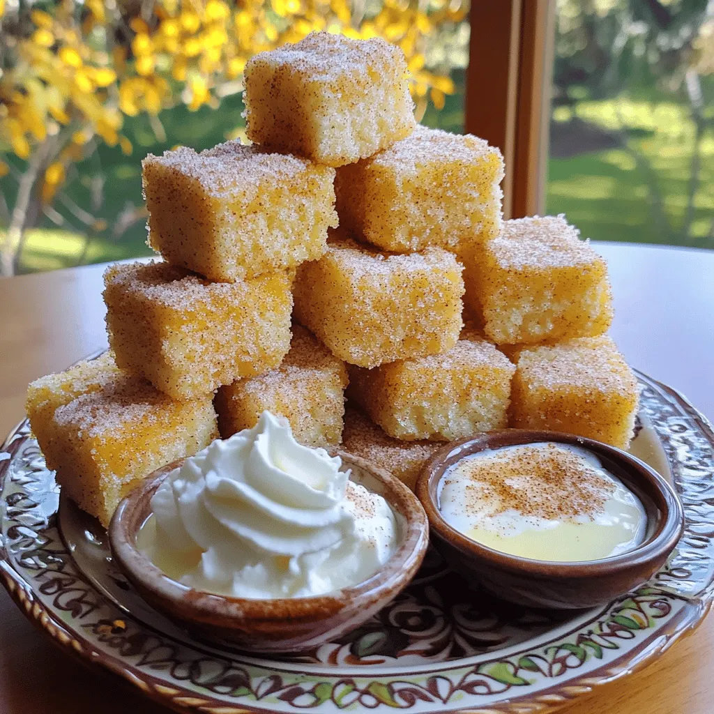 Angel food cake churro bites are a fun twist on the classic churro. They blend the lightness of angel food cake with the crispy texture of churros. This dessert gives you a taste of both worlds in every bite. You can enjoy them plain or with a sweet dip.