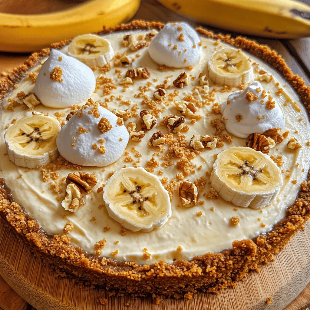 To make a creamy banana cheesecake, you need a few key ingredients. First, ripe bananas are essential. They give the cheesecake its sweet flavor and smooth texture. You will also need cream cheese. It forms the base of the filling. Look for softened cream cheese for easy mixing.