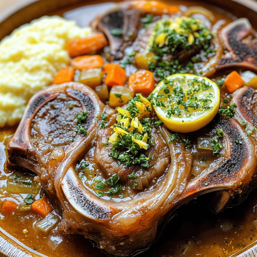 Osso buco is a classic Italian dish made with veal shanks. The name means 