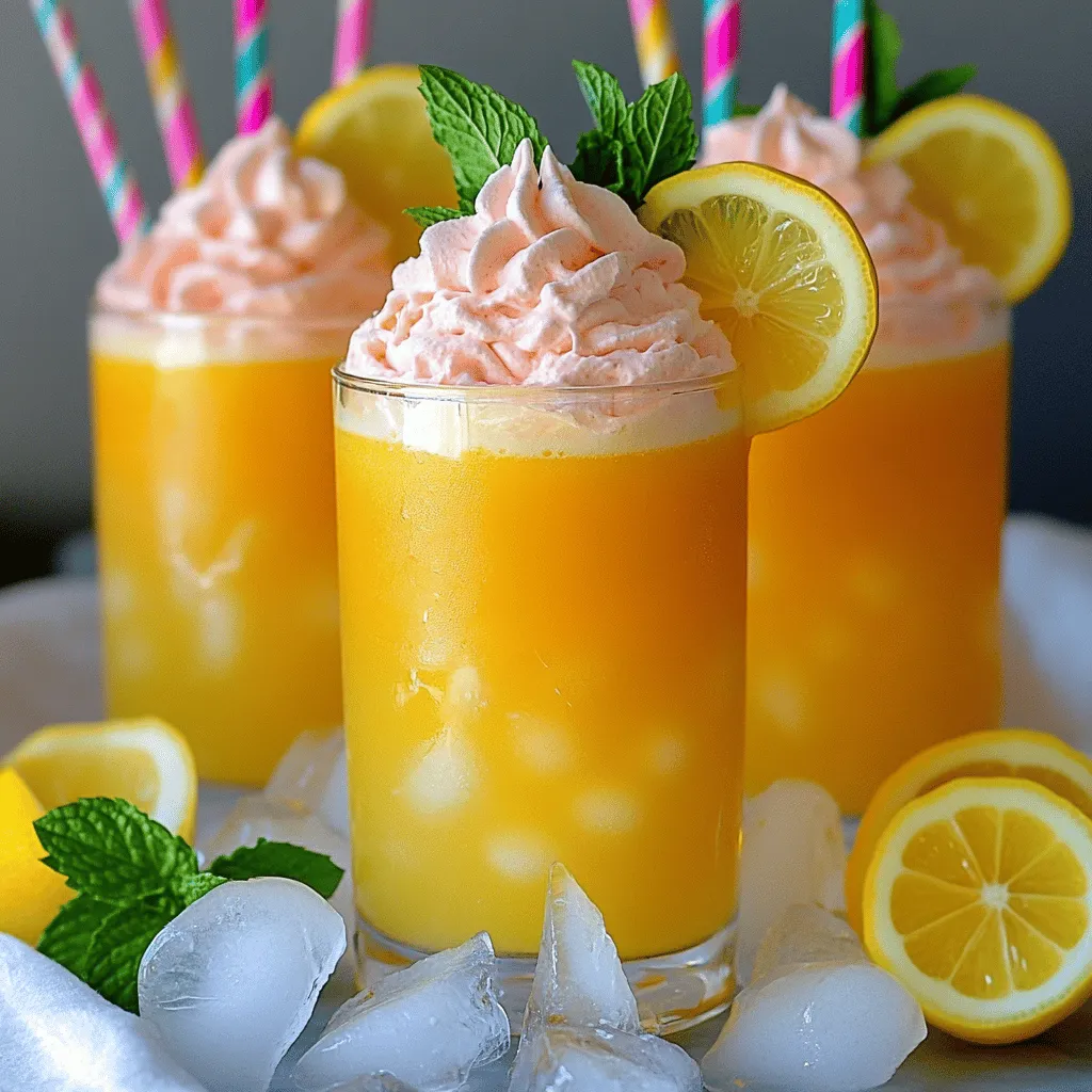 To make whipped pink lemonade, you need a few key ingredients. The main pink lemonade ingredients are lemon juice, sugar, and water. You can use fresh lemons for the best flavor. You'll also need sweetened condensed milk and heavy whipping cream. These two ingredients give the drink its creamy texture.