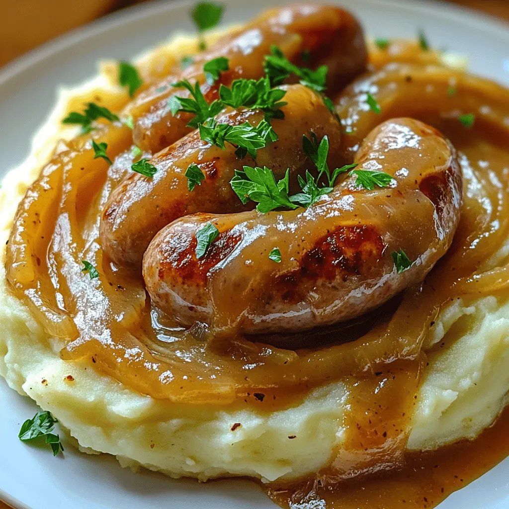 The heart of bangers and mash lies in its simple yet flavorful ingredients. You need quality sausages, creamy mashed potatoes, and rich onion gravy. Each part plays a key role in creating this comforting dish.