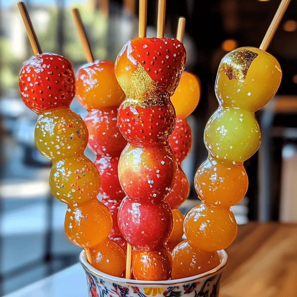 Tanghulu is a sweet treat made from fruits coated in hard candy. It has roots in Chinese culture and is often enjoyed at festivals. You might find it sold at street stalls, especially during celebrations. The colorful, shiny appearance makes tanghulu both tasty and fun to look at.