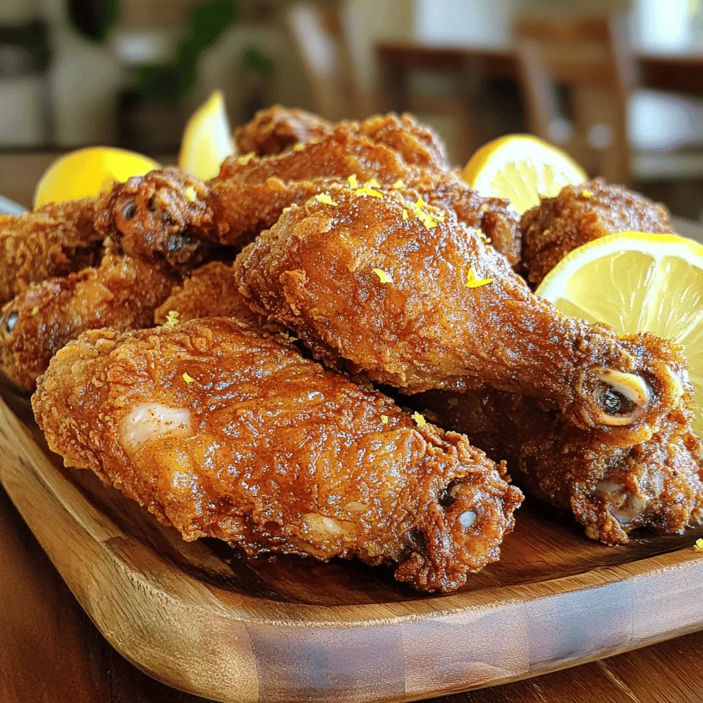 To make lemon tea fried chicken, you need fresh ingredients. The star of the dish is marinated chicken with lemon tea. I recommend using four chicken thighs, skin-on and bone-in. This cut keeps the meat juicy and tender.