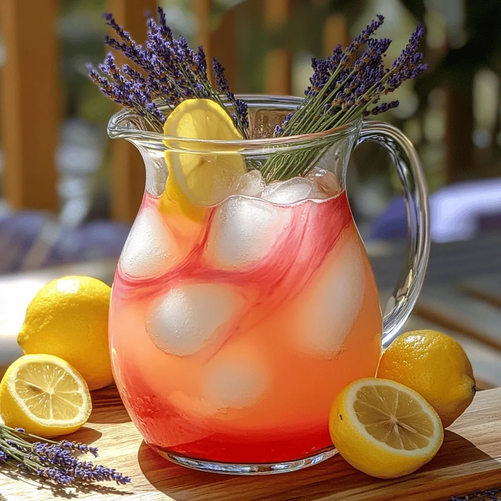 To make a great pink lavender lemonade, you need a few simple ingredients. The main item is fresh lemon juice, which gives the drink its zesty taste. You will need about one cup of lemon juice, so plan for 4 to 6 fresh lemons.