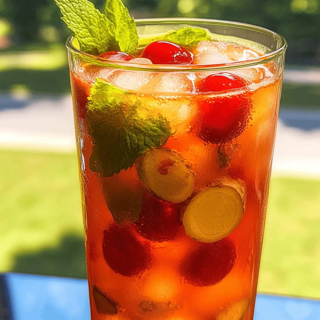 To make cherry iced tea with ginger, you need fresh and simple ingredients. Here’s what you will need: