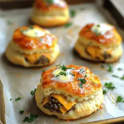 Garlic Parmesan Cheeseburger Bombs are delicious snacks. They combine the juicy taste of cheeseburgers with buttery biscuit dough. This fun treat is perfect for parties or family dinners. People love these bombs for their unique flavor blend.