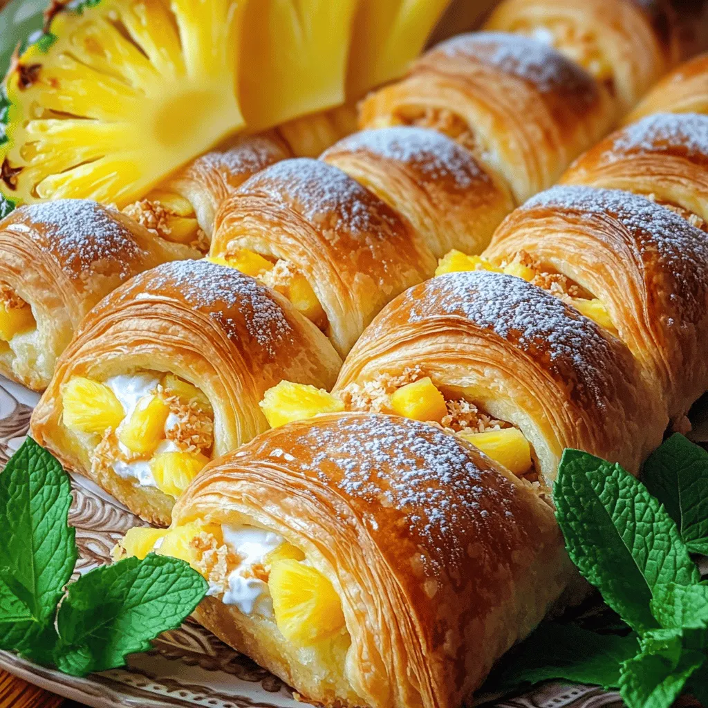 To make a King’s Hawaiian Cheesecake Danish, you need simple and tasty ingredients. Start with a package of King's Hawaiian Sweet Dinner Rolls. These sweet rolls add a soft and fluffy texture. Then, cream cheese is key for the filling. You will need 8 oz of softened cream cheese.