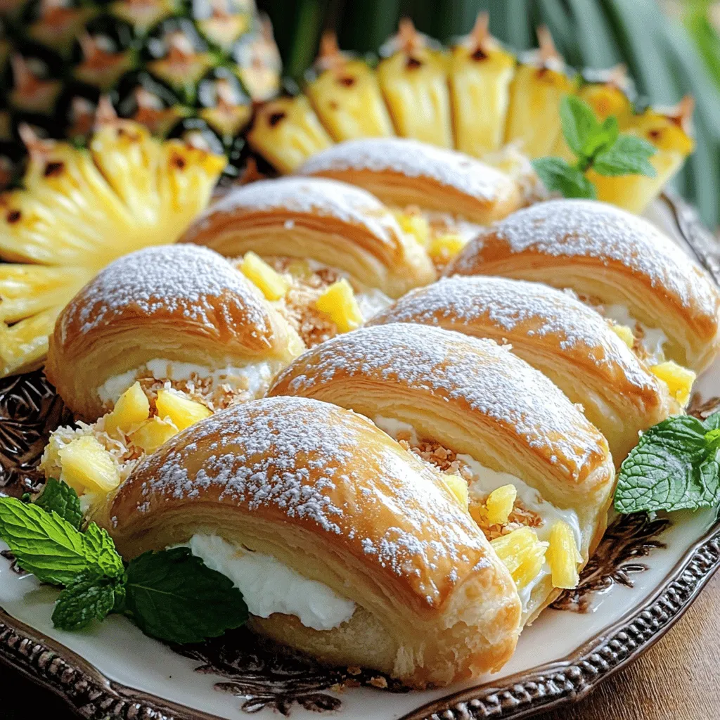 To make a King’s Hawaiian Cheesecake Danish, you need simple and tasty ingredients. Start with a package of King's Hawaiian Sweet Dinner Rolls. These sweet rolls add a soft and fluffy texture. Then, cream cheese is key for the filling. You will need 8 oz of softened cream cheese.