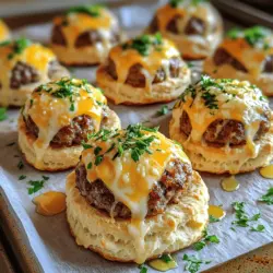 Garlic Parmesan cheeseburger bombs are tasty bites filled with juicy beef and melted cheese. They come wrapped in soft biscuit dough. The blend of garlic and Parmesan cheese adds a unique twist to the classic cheeseburger.