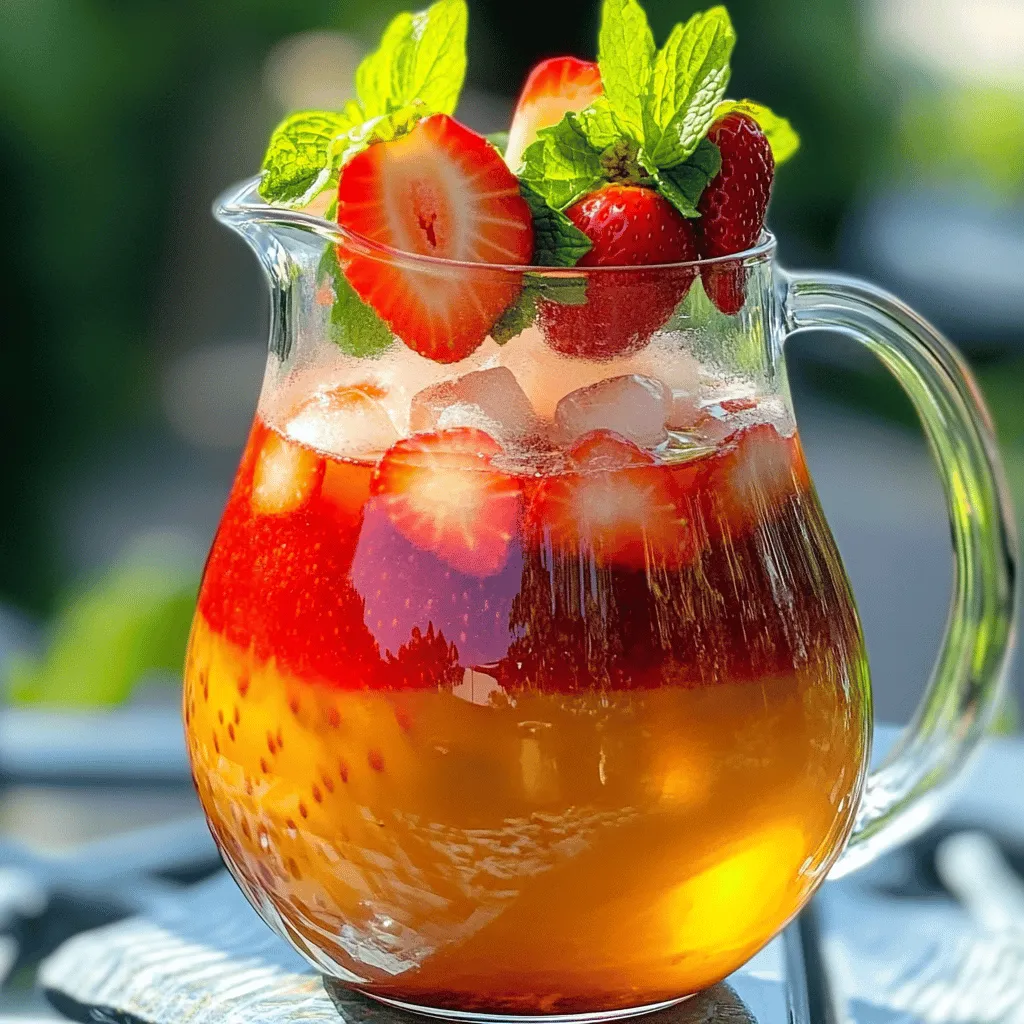 To make strawberry sweet tea, you need just a few key ingredients. The main base is black tea. It gives the drink a robust flavor. You will also need fresh strawberries, sugar, and lemon juice. Each of these items adds its own unique taste.