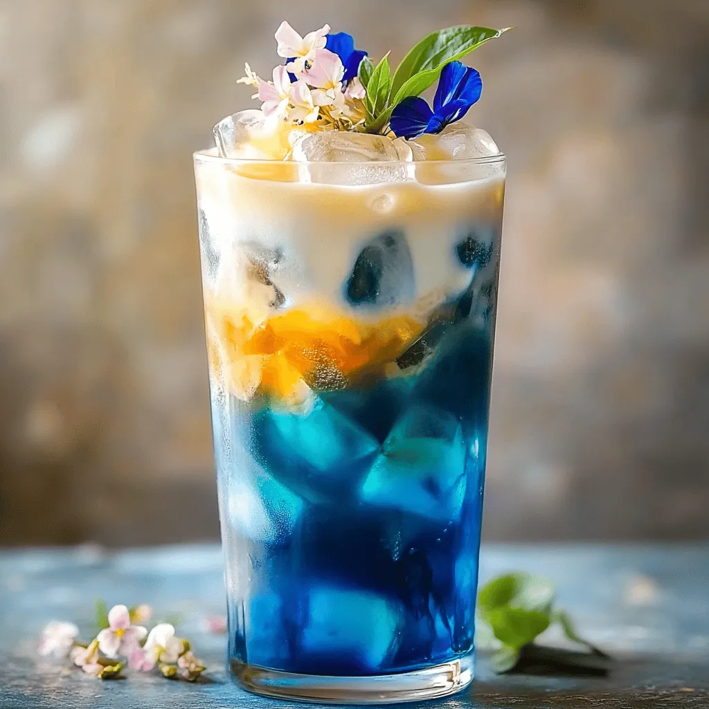To make an Iced Butterfly Pea Flower Tea Latte, you need a few key ingredients. First, you will need dried butterfly pea flowers. These flowers give the tea its stunning blue color and unique taste. You will also need boiling water to steep the flowers and extract their flavor.