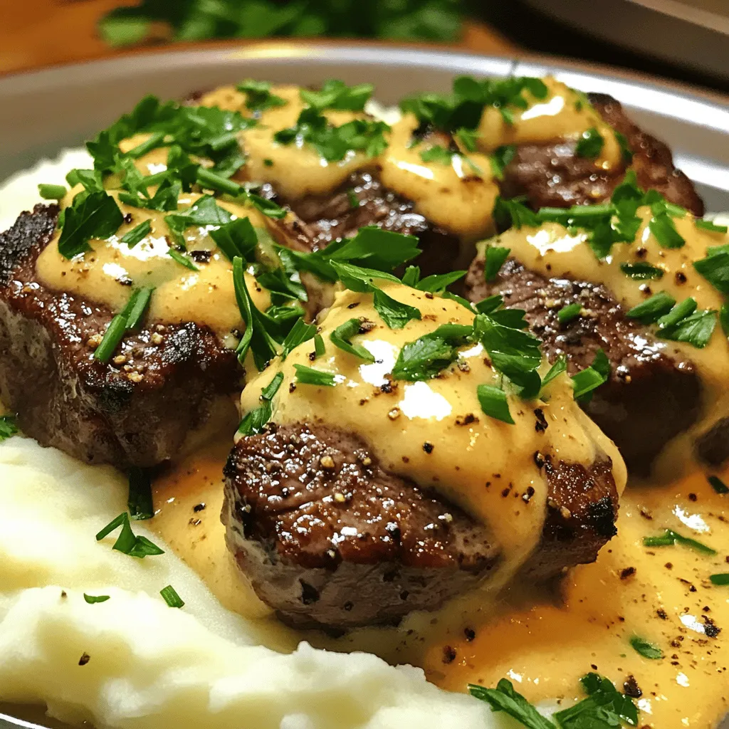 For a great creamy garlic butter steak bites recipe, you need simple ingredients. The star is the steak. I like using sirloin or tenderloin because they are tender and flavorful. The cut matters. Tender cuts cook quickly and stay juicy.