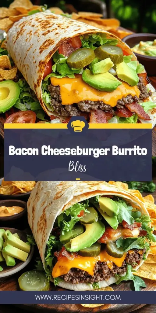 Get ready to tantalize your taste buds with the Huge Bacon Cheeseburger Burrito! This mouthwatering meal combines the classic flavors of a cheeseburger, like juicy beef and crispy bacon, all wrapped in a warm tortilla. Check out our easy-to-follow recipe for making this delicious burrito, complete with preparation tips, creative variations, and the best sides to serve. Don’t miss the chance to impress your family and friends—click through to explore the full recipe!