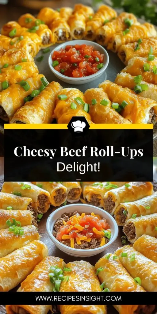 Looking for a delicious and fun family meal? Try this Cheesy Beefy Roll-Ups recipe! Packed with savory ground beef, gooey cheese, and wrapped in warm tortillas, these easy-to-make roll-ups are sure to impress both kids and adults. Customize them to fit your taste, and serve with tasty dipping sauces. Ready in just 30 minutes, they make for a quick dinner or perfect game day snack. Click to discover the full recipe and start cooking today!