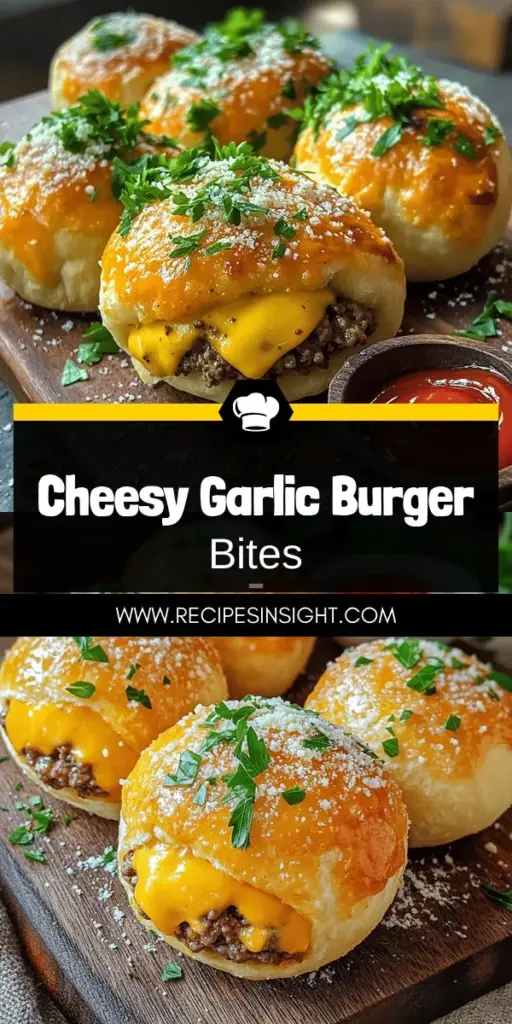 Impress your guests with delicious Garlic Parmesan Cheeseburger Bombs, the perfect savory appetizer for any occasion! Combining juicy beef, gooey cheese, and a touch of garlic, these easy-to-make treats are ideal for parties, game nights, or family dinners. Ready in just 35 minutes, everyone will love diving into these mouthwatering bites. Click through to explore the full recipe and enjoy a crowd-pleasing delight that’s sure to satisfy!