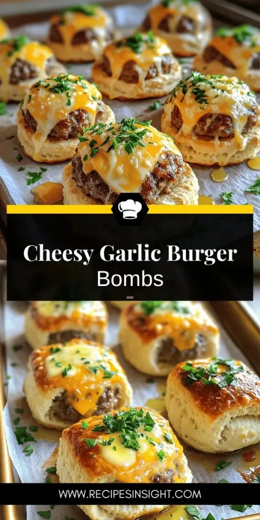 Discover the mouthwatering delight of Garlic Parmesan Cheeseburger Bombs that will elevate your snack game to new heights! These irresistible bites are filled with juicy beef and melted cheese, wrapped in soft biscuit dough, infused with garlic and Parmesan for an explosion of flavor. Perfect for parties or cozy nights, this simple recipe offers fun variations to impress your guests. Ready to indulge? Click through to explore the full recipe and start cooking!