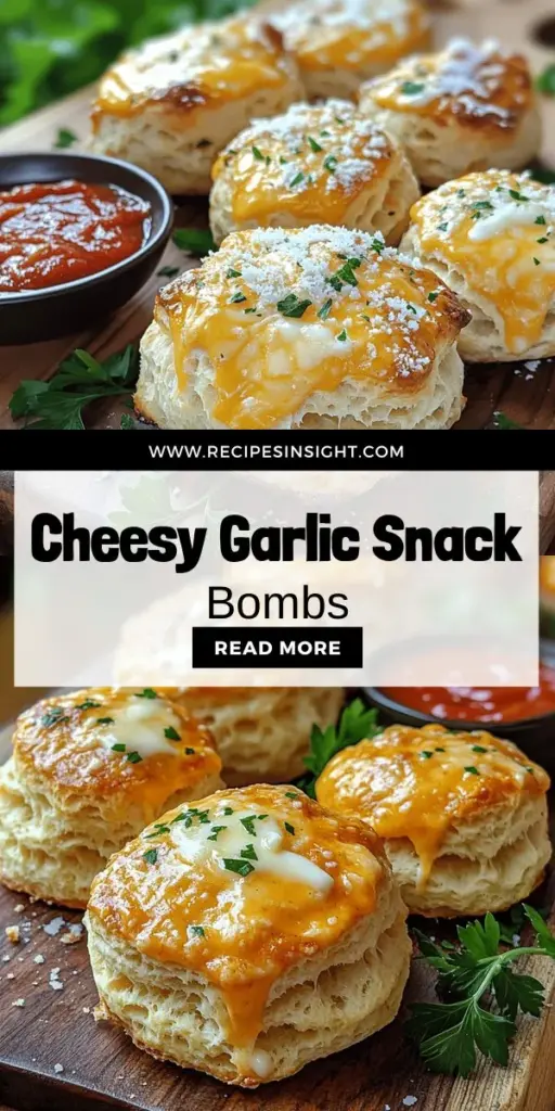 Looking for a crowd-pleasing snack? Try these Cheesy Garlic Biscuit Bombs! With a flaky biscuit dough filled with gooey cheddar and cream cheese, these irresistible bites are perfect for any gathering. Learn how to make them from scratch, explore tasty variations, and discover the best dips to elevate your dish. Click through to get the full recipe and impress your guests with this simple yet festive treat!