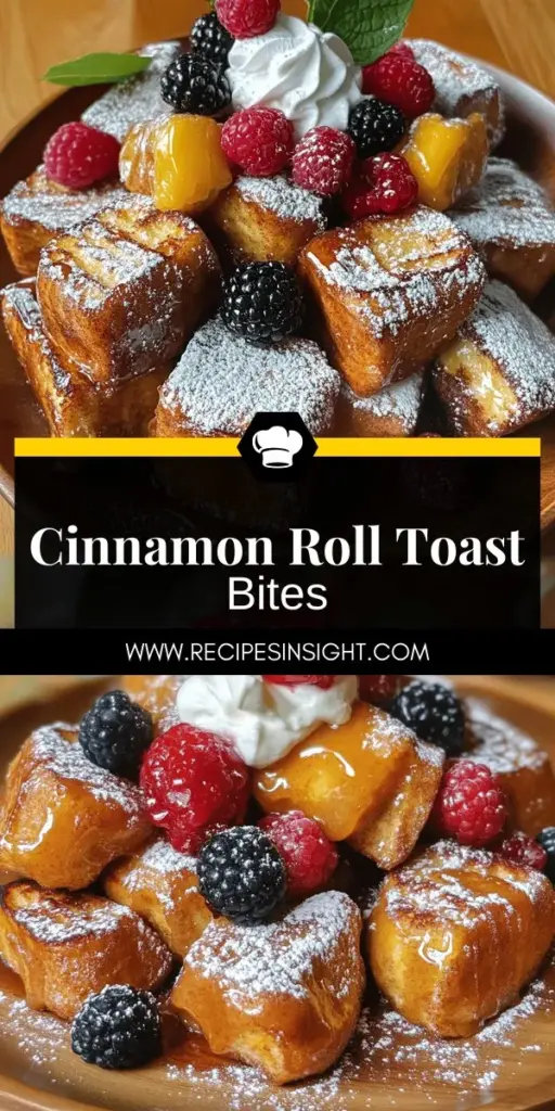 Start your day off with a delightfully sweet twist by trying out these Cinnamon Roll French Toast Bites! Combining the warm flavors of cinnamon rolls with the classic texture of French toast, these easy-to-make bites are perfect for brunch or a quick breakfast. Discover tips for customizing flavors, fun serving ideas, and even nutritional insights. Don't miss out on the full recipe—click to explore these irresistible treats that everyone will love!