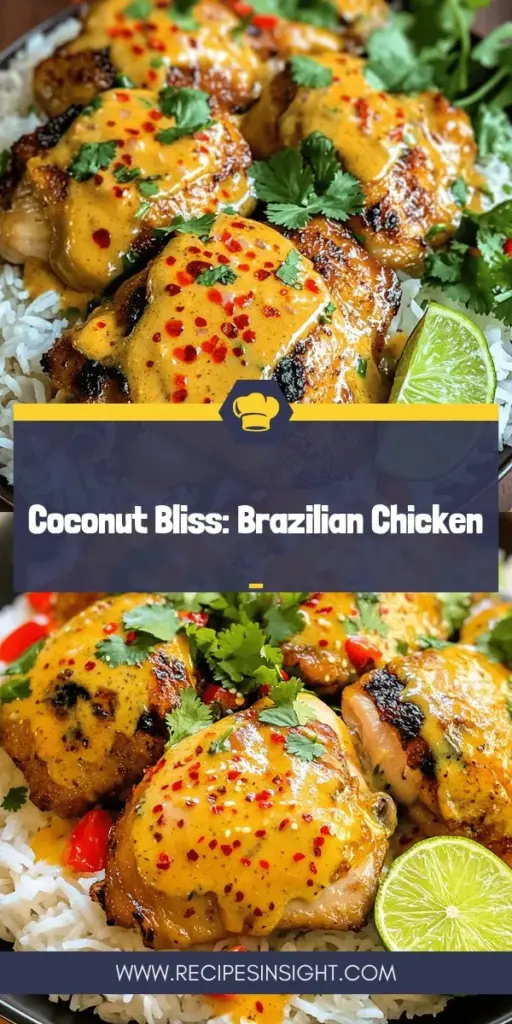 Elevate your dinner with this Spicy Brazilian Coconut Chicken Recipe that combines juicy chicken thighs and creamy coconut milk for a delicious twist on family meals. Discover the simple ingredients, easy marinating tips, and cooking steps that make this dish a standout. Whether you're entertaining guests or enjoying a cozy night in, this recipe is perfect for any occasion. Click through to explore the full recipe and spice up your cooking tonight!