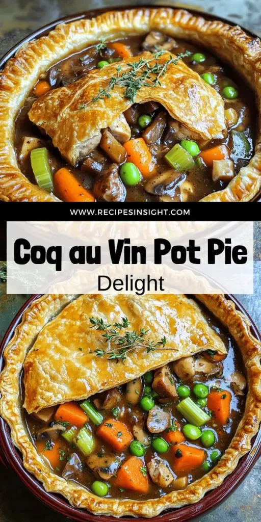 Indulge in the cozy comfort of Coq au Vin Pot Pie, where rich flavors meet hearty textures for the ultimate comfort food experience. Learn how to perfectly sauté chicken and vegetables, assemble your pie with ease, and bake it to golden perfection. This delicious recipe is perfect for family dinners or special gatherings. Ready to impress your guests? Click through to explore all the details and start your cooking adventure today!