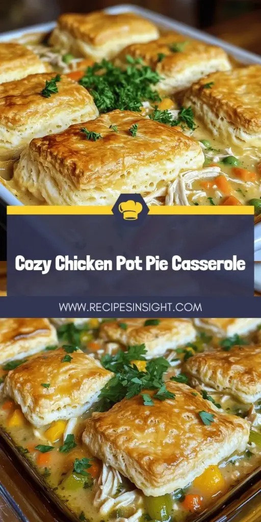 Indulge in the comfort of a homemade meal with our Easy Chicken Pot Pie Casserole! This delicious dish combines tender chicken, mixed veggies, and a savory sauce wrapped in a golden biscuit topping. Perfect for busy weeknights or cozy family dinners, it's quick to prepare and satisfying for everyone. Explore the full recipe now and delight your loved ones with this hearty comfort food classic that everyone will adore!